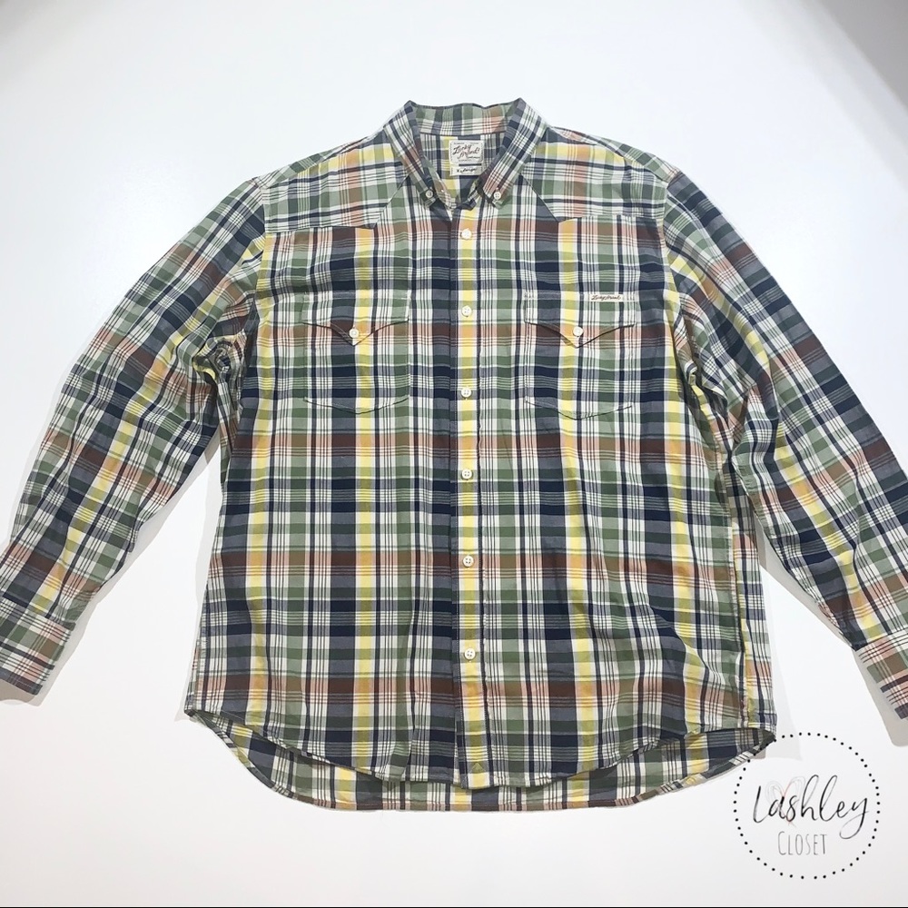 LUCKY BRAND LONG SLEEVED BUTTON DOWN SHIRT